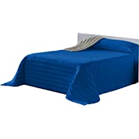 Lucena Cantos - Colcha Todo Uso Bicolor- Fibra 120 gr- (Azul-Gris Piedra- Cama 180- 280 x 270)